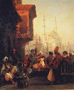 Ivan Aivazovsky Coffee-house by the Ortakoy Mosque in Constantinople France oil painting artist